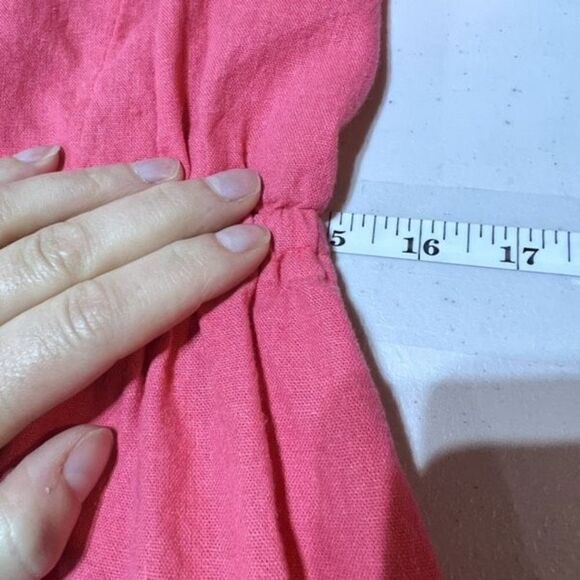 Xhilaration Womens Linen Blend Ruffle Sleeveless Wide Leg Jumpsuit Pink Sz Large - Picture 5 of 10